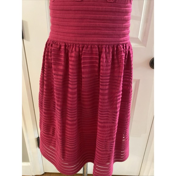 M MISSONI Fuchsia Pink Stitch Ribbed Knit Fit & Flare Dress Size 48 / US 12 - Picture 3 of 15
